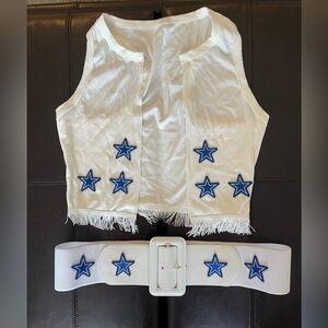 Dallas cowboys cheerleader DCC costume Vest and Belt